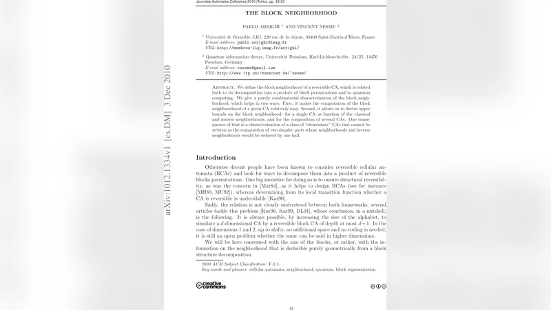 The Block Neighborhood