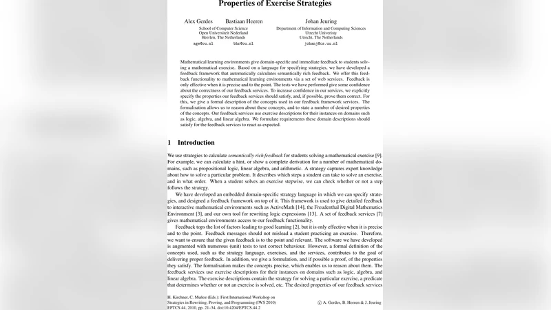 Properties of Exercise Strategies