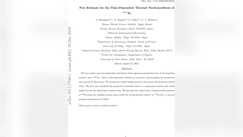 New estimate for the time-dependent thermal nucleosynthesis of   $^{180}$Ta$^m$
