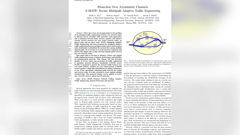 Protection Over Asymmetric Channels, S-MATE: Secure Multipath Adaptive   Traffic Engineering