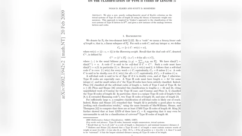On the Classification of Type II Codes of Length 24