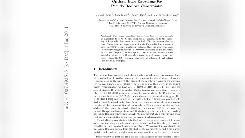 Optimal Base Encodings for Pseudo-Boolean Constraints