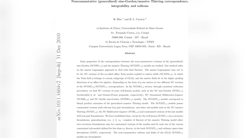 Noncommutative (generalized) sine-Gordon/massive Thirring   correspondence, integrability and solitons