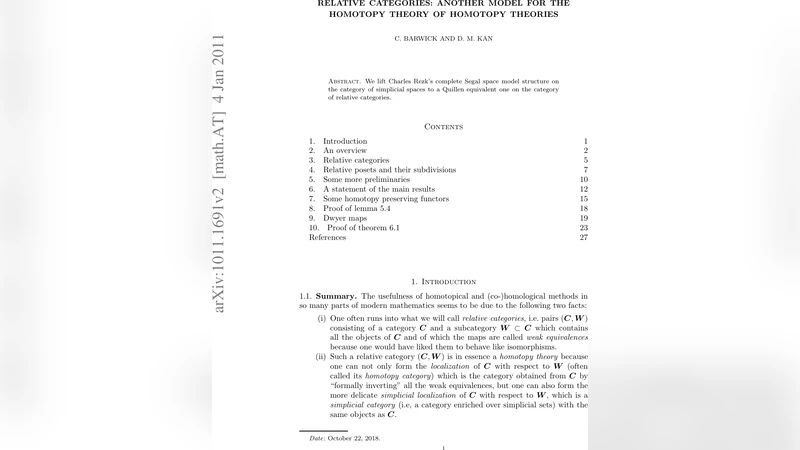 Relative categories: Another model for the homotopy theory of homotopy   theories