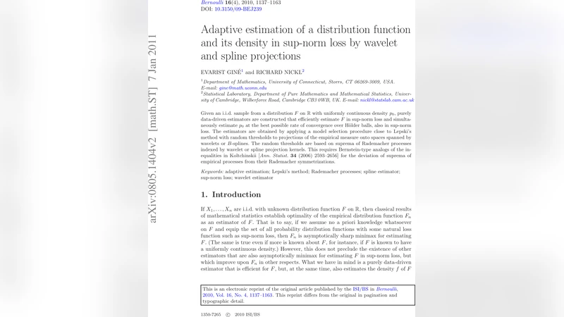 Adaptive estimation of a distribution function and its density in   sup-norm loss by wavelet and spline projections