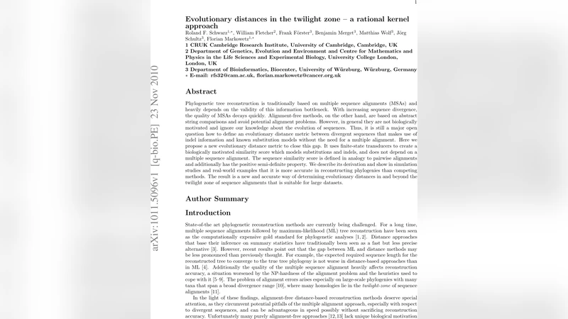 Evolutionary distances in the twilight zone -- a rational kernel   approach