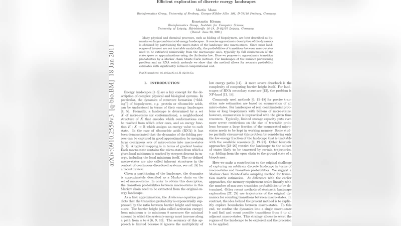 Efficient exploration of discrete energy landscapes