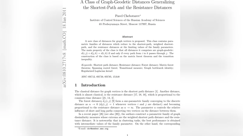 A Class of Graph-Geodetic Distances Generalizing the Shortest-Path and   the Resistance Distances