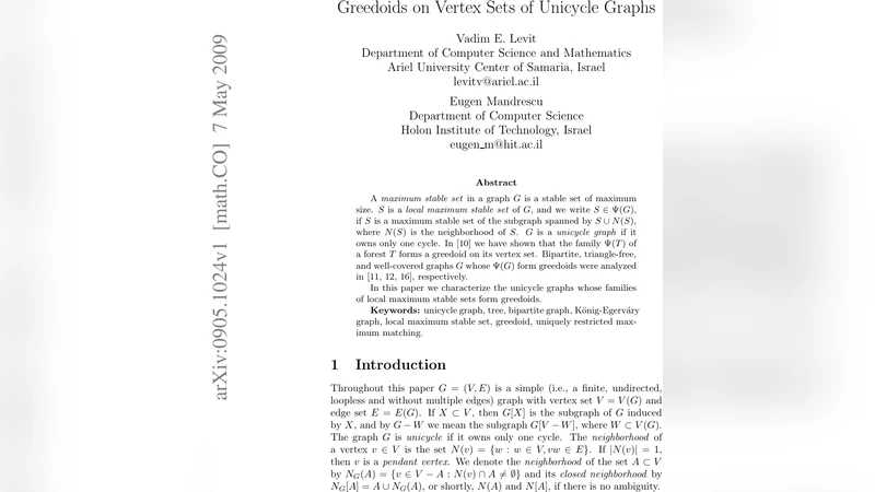 Greedoids on Vertex Sets of Unicycle Graphs