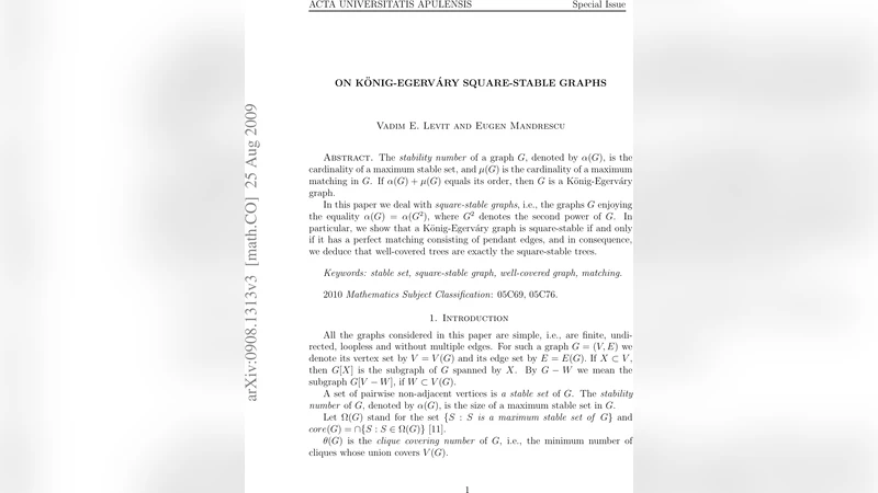 On Konig-Egervary Square-Stable Graphs