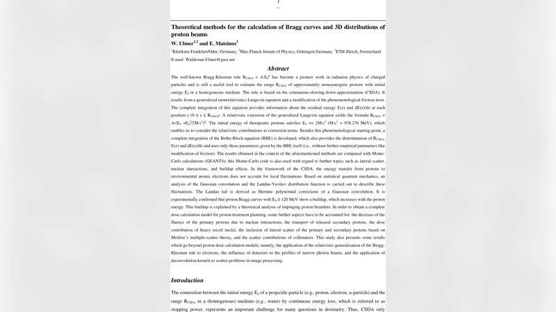 Theoretical methods for the calculation of Bragg curves and 3D   distributions of proton beams