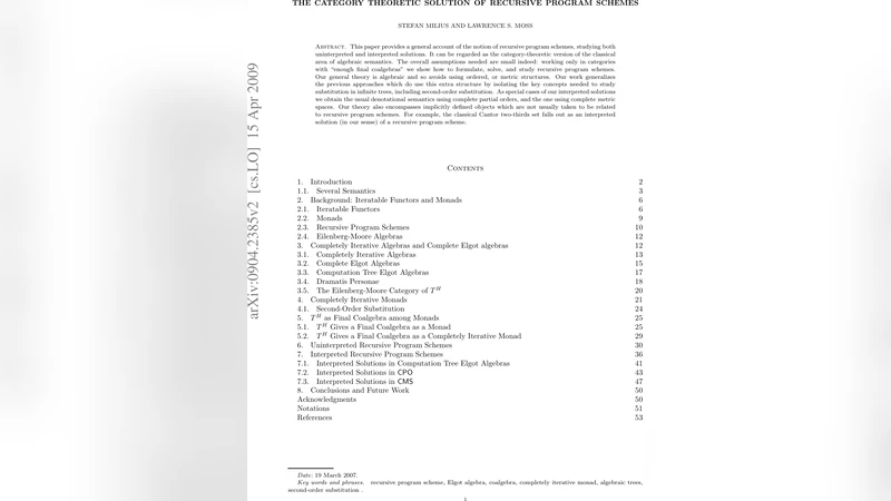 The Category Theoretic Solution of Recursive Program Schemes