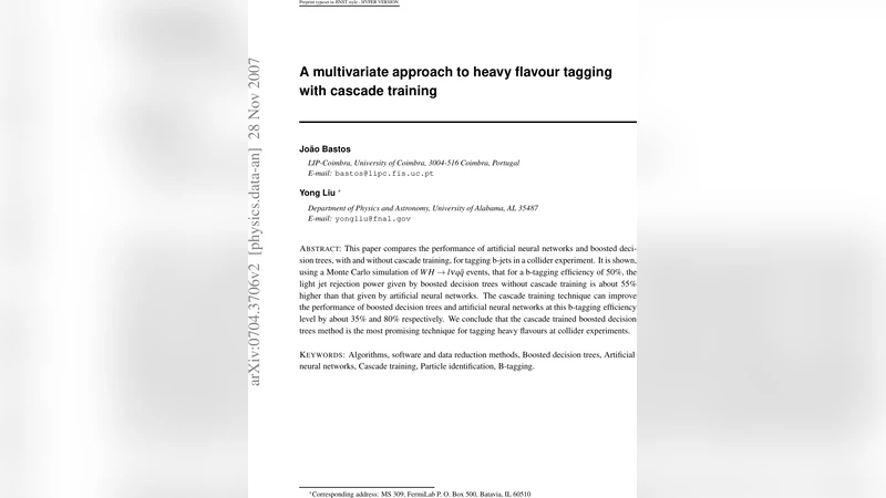 A multivariate approach to heavy flavour tagging with cascade training