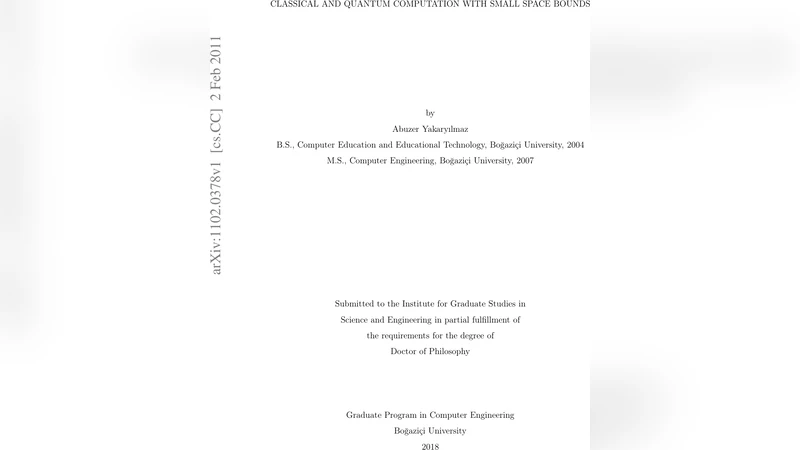 Classical and quantum computation with small space bounds (PhD thesis)