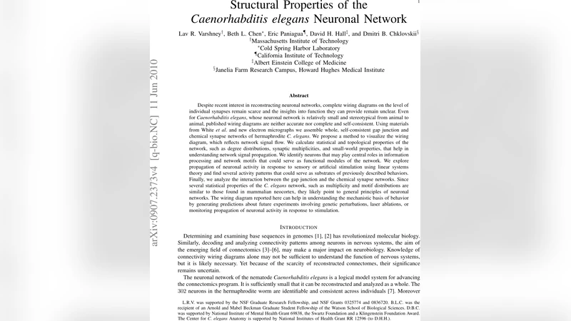 Structural Properties of the Caenorhabditis elegans Neuronal Network