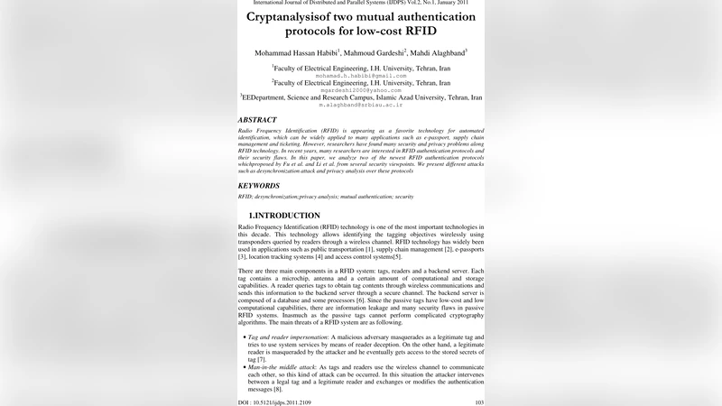 Cryptanalysis of two mutual authentication protocols for low-cost RFID