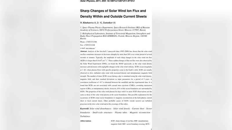 Sharp changes of solar wind ion flux and density within and outside   current sheets