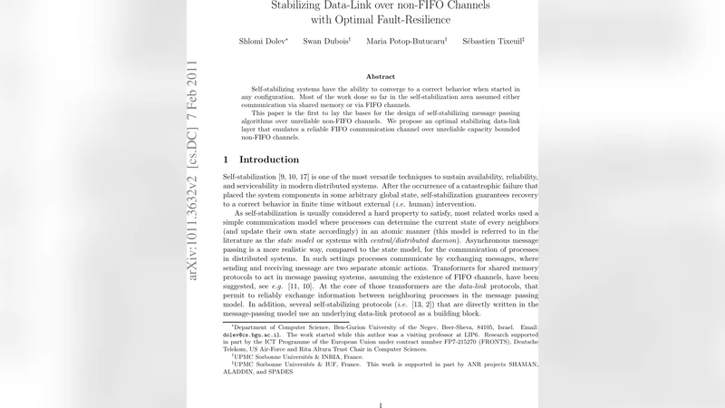 Stabilizing data-link over non-FIFO channels with optimal   fault-resilience