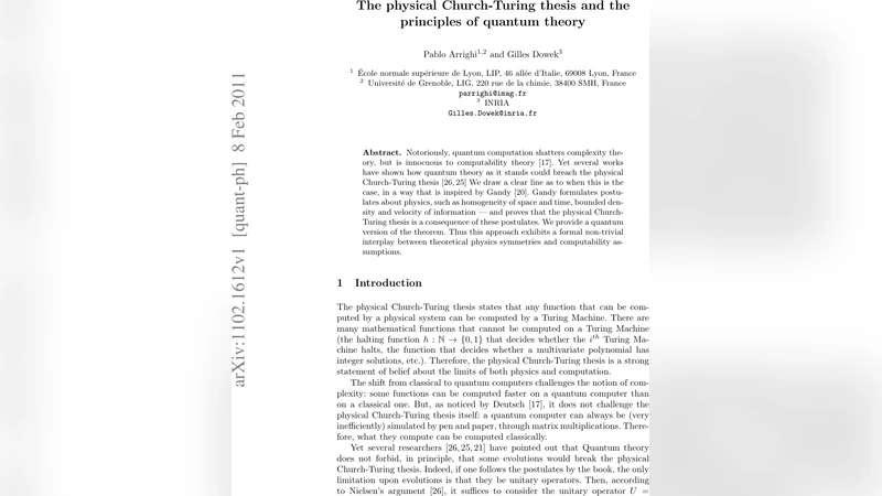 The physical Church-Turing thesis and the principles of quantum theory