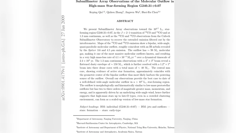 Submillimeter Array Observations of the Molecular Outflow in High-mass   Star-forming Region G240.31+0.07