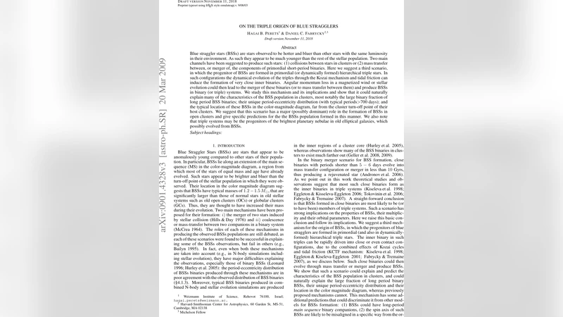 On the triple origin of blue stragglers