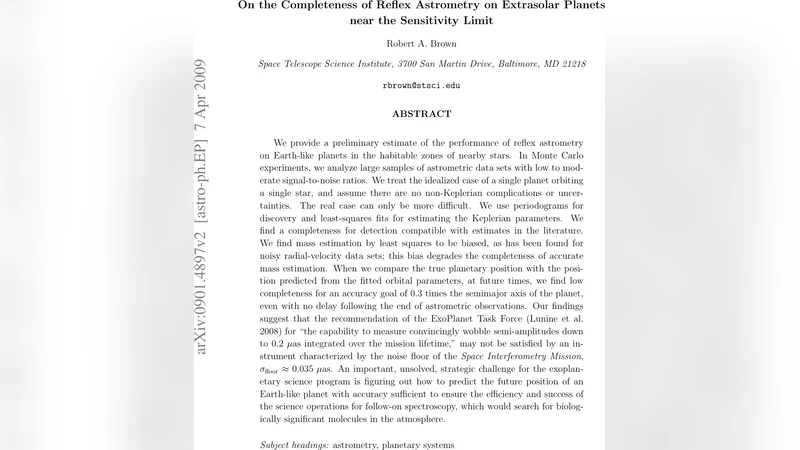 On the Completeness of Reflex Astrometry on Extrasolar Planets near the   Sensitivity Limit