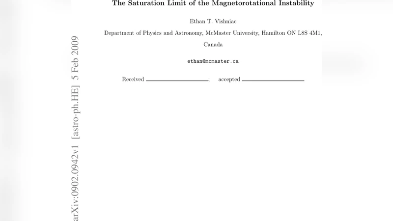The Saturation Limit of the Magnetorotational Instability