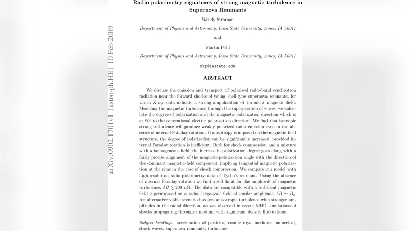 Radio polarimetry signatures of strong magnetic turbulence in Supernova   Remnants
