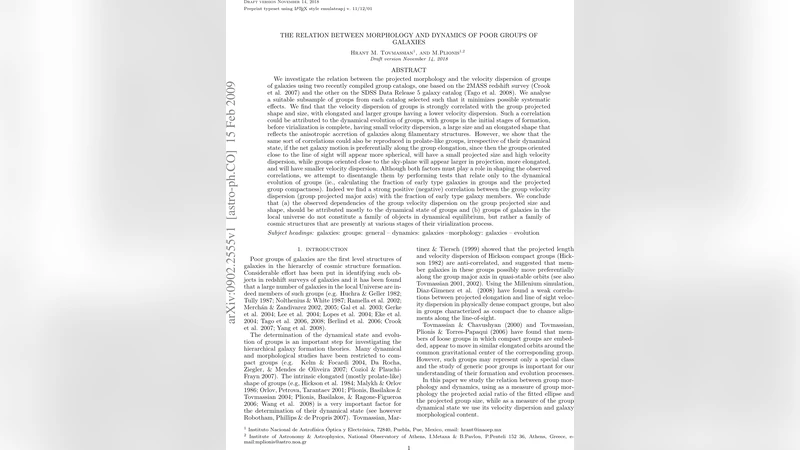 The Relation between Morphology and Dynamics of Poor Groups of Galaxies