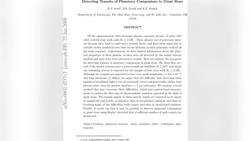 Detecting Transits of Planetary Companions to Giant Stars
