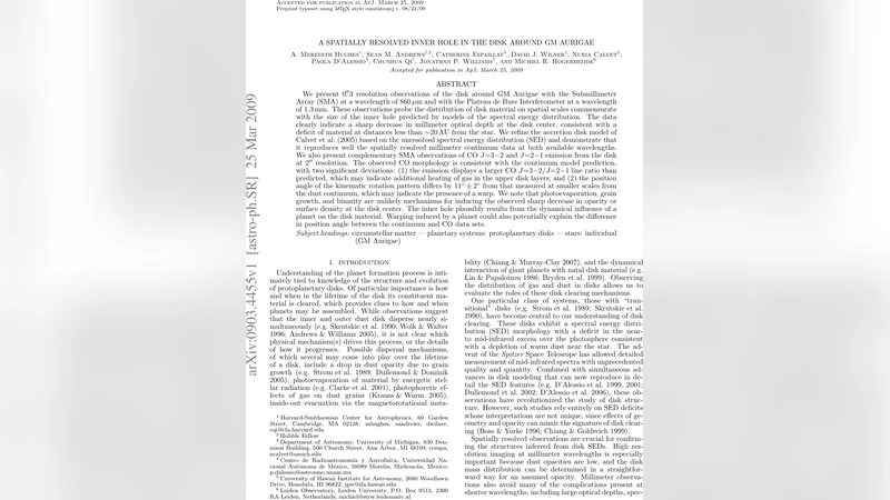 A Spatially Resolved Inner Hole in the Disk around GM Aurigae
