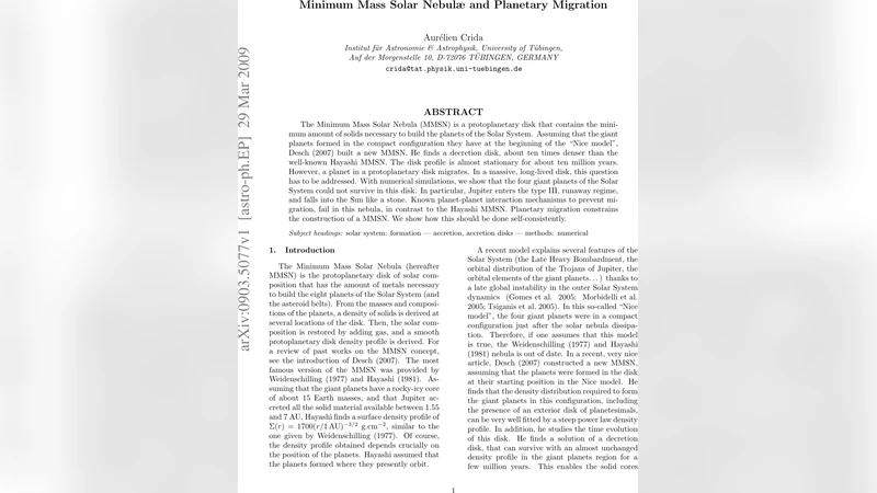 Minimum Mass Solar Nebulae and Planetary Migration