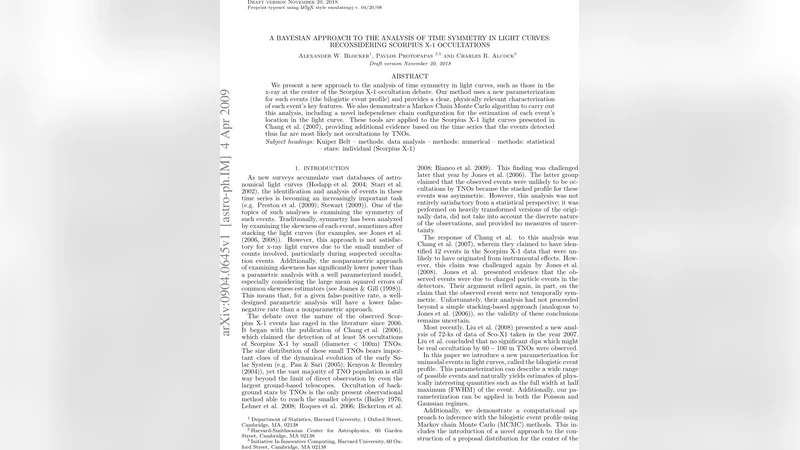 A Bayesian approach to the analysis of time symmetry in light curves:   Reconsidering Scorpius X-1 occultations
