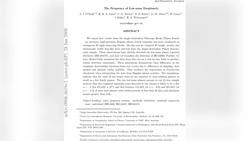 The Frequency of Low-mass Exoplanets
