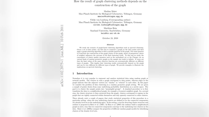 How the result of graph clustering methods depends on the construction   of the graph
