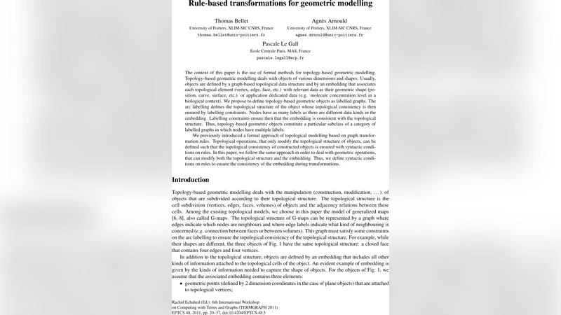 Rule-based transformations for geometric modelling