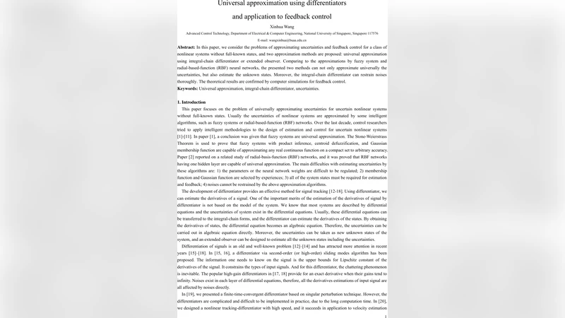 Universal approximation using differentiators and application to   feedback control