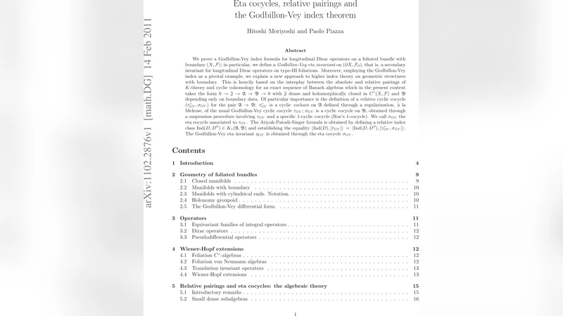 Eta cocycles, relative pairings and the Godbillon-Vey index theorem