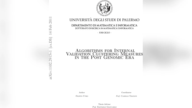 Algorithms for Internal Validation Clustering Measures in the Post   Genomic Era