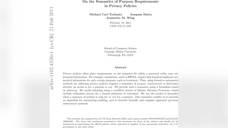 On the Semantics of Purpose Requirements in Privacy Policies