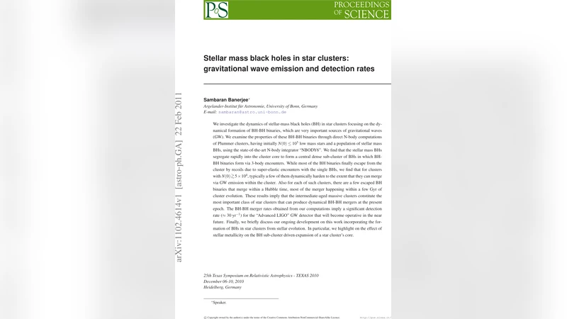 Stellar mass black holes in star clusters: gravitational wave emission   and detection rates