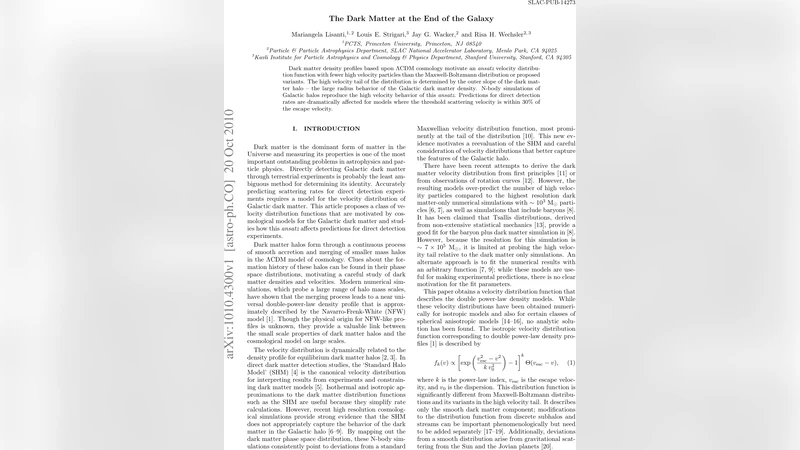 The Dark Matter at the End of the Galaxy