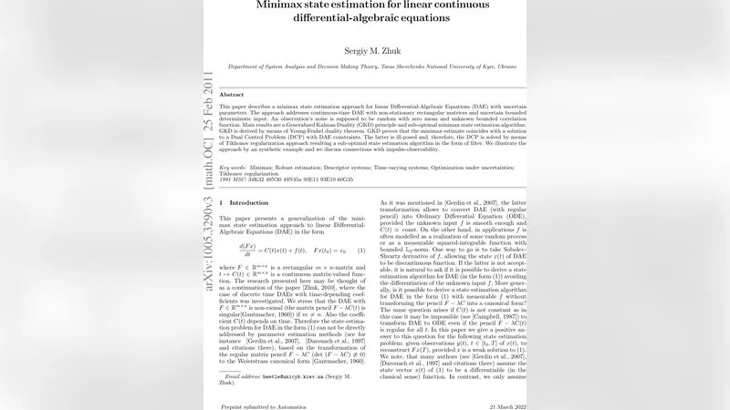 Minimax state estimation for linear continuous differential-algebraic   equations