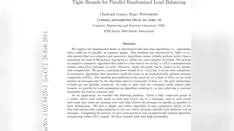 Tight Bounds for Parallel Randomized Load Balancing