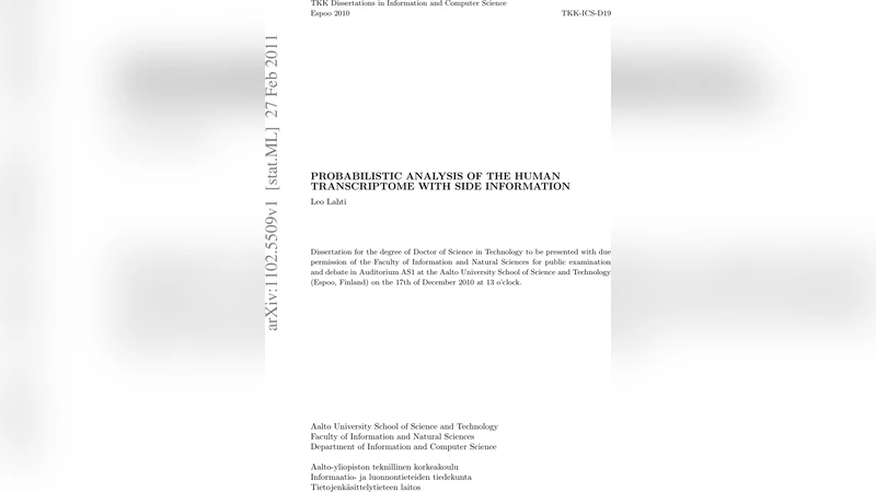 Probabilistic analysis of the human transcriptome with side information