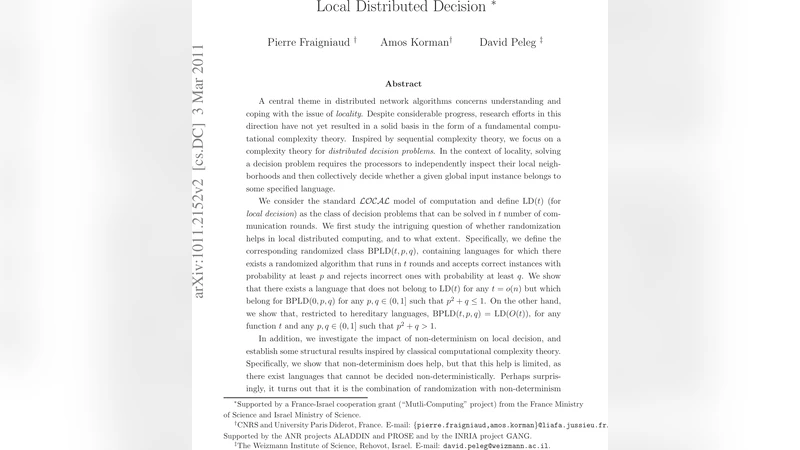 Local Distributed Decision