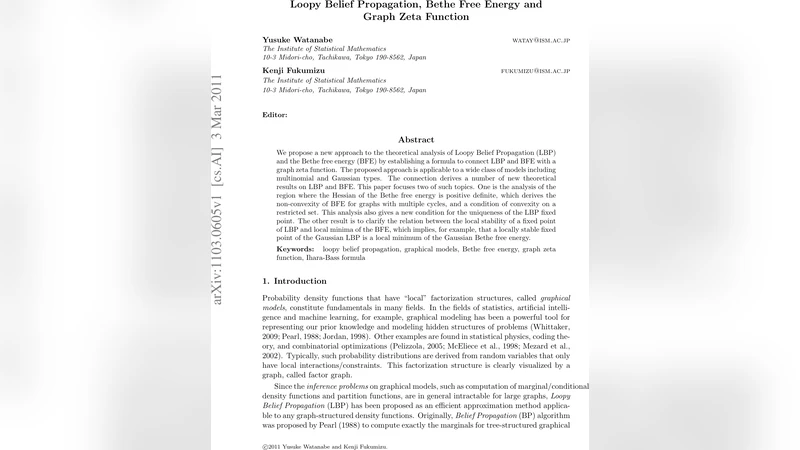 Loopy Belief Propagation, Bethe Free Energy and Graph Zeta Function