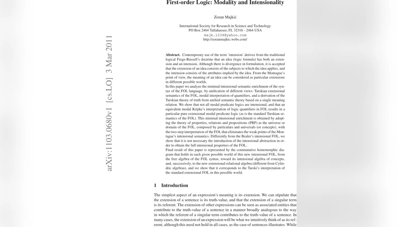 First-order Logic: Modality and Intensionality