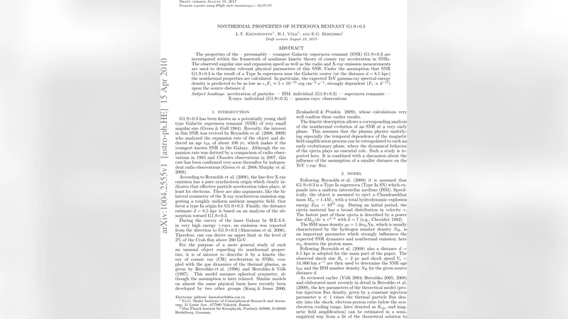 Nonthermal properties of supernova remnant G1.9+0.3