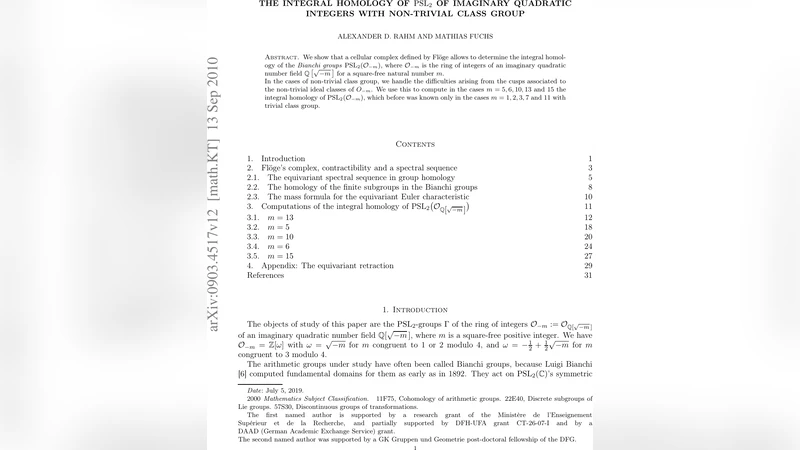 The integral homology of $PSL_2$ of imaginary quadratic integers with   non-trivial class group